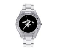 New Mexico Zia Symbol - Reloj de pulsera analógico de cuarzo para hombre, correa de acero inoxidable, reloj de pulsera de negocios