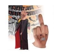 New Middle Finger Mask Latex Give The Headgear One-finger Salute Masks Halloween Party Cosplay Props Nice Gift TW