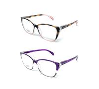New model Gafas de lectura, presbicia, vista cansada, ULTIMA MODA VINTAGE mujer. VENICE VISION - Dioptrías: 1 a 3,5 (+1.00, Pack 2 Lila + Demi rosa)