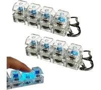 New Model Keyboard Toy, Stress Relieving Toy, 4 botones Clicks Fidget Toy, Anti-Stress Fun Keychain Fidget Toys Clicks with LED Lights, Descompresión Keyboards Fingers Clickers Toys Stress Relief