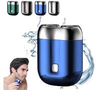 New Model Mini Dual-Head Electric Shaver, 2025 New Portable Mini Dual Head Razor, Mini Dual Head Electric Shaver, Pocket Size Washable Electric Razor, Double Head Razor, Unisex (Blue)