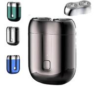 New Model Mini Dual-Head Electric Shaver, Mini Dual Head Electric Shaver, Mini Portable Electric Shaver, Double-Ring Magnetic Cutter With An Additional Replacement Head (D)
