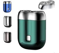 New Model Mini Dual-Head Electric Shaver, Mini Dual Head Electric Shaver, Mini Portable Electric Shaver, Double-Ring Magnetic Cutter With An Additional Replacement Head (A)