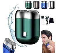 New Model Mini Dual-Head Electric Shaver, Mini Razor Dual Head Portable, Mini Dual Head Electric Shaver, Mini Portable Electric Shaver,Double Head Razor,Pocket Size Washable Electric Razor (Green)