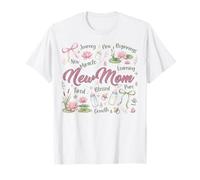 New Mom Baby Girl Pink Floral Bow Coquette 1er Día de la Madre Camiseta