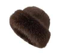 New Mongolian Hat Autumn and Winter Thick Plush Imitation Mink Warm Mongolian Hat Ear Versatile Fashion Windproof Filzmütze Damen, café, Talla única