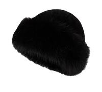 New Mongolian Hat Autumn and Winter Thick Plush Imitation Mink Warm Mongolian Hat Ear Versatile Fashion Windproof Filzmütze Damen, Negro , Talla única