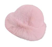 New Mongolian Hat Autumn and Winter Thick Plush Imitation Mink Warm Mongolian Hat Ear Versatile Fashion Windproof Filzmütze Damen, Rosa., Talla única
