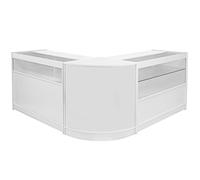 NEW MonsterShop - Zodiac Set 3 Mostradores Mesas de Recepción mueble Oficina Mostradores Peluqueria Comercial Expositor| Blanco Brillante 120cm (anchura) x 60cm (profundidad) x 90cm (altura)