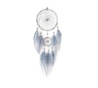 New Moon Dream Catcher Feather Wind Chimes Hand-Woven Wall Bedroom Hanging Ornaments Birthday Festival Home Decoration Crafts(A)