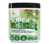 New Nature Super Greens en Polvo - 15 Superalimentos, Vegano, 250g | Super greens powder con 15 superalimentos: espirulina, clorela, col rizada y matcha, más vitaminas D3 y B12 por toma.