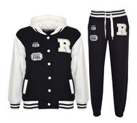 New Niños Niña Béisbol Chándal Chaqueta con Capucha Fondo Set Talla 7-13YEARS
