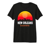 New Orleans Louisiana State USA Vintage Retro Sunset City Camiseta Premium