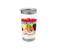 New Orleans Pride Rainbow Gay Pride Flag Funny LGBT Vaso térmico de acero inoxidable de doble pared
