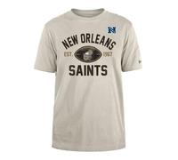 New Orleans Saints New Era Cap NFL - Camiseta Regular con Estampado de Equipo Desgastado, diseño gráfico de Piedra, Unisex