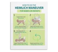 New Parent Essentials Poster Infant Safety and Choking Response Canvas Wall Art for Home Nursery Decor Childcare Education Knowledge Chart(Framed,16x24inch(40x60cm))
