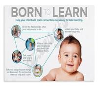 New Parents Baby Developmental Milestones Guide Poster Infant Growth Chart for Nursery Pediatric Office Wall Art(Framed,16x24inch(40x60cm))