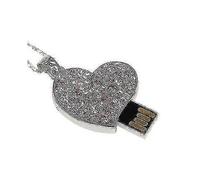 New Pink Heart-shaped Diamond Necklace Style Usb Flash Disk (2gb)