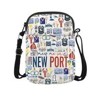 New Port - Bolso bandolera Newport Rhode Island, regalo de recuerdo de Newport East Coast, Conoce a New Port Cr Eu, 5.91 Inches ×8.27 Inches