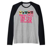 New Pugs On The Block Funny Pug Owner Pop Culture Gift Camiseta Manga Raglan