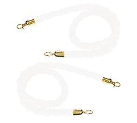 New Queue Divider Crowd Control Hemp Rope,Stanchion Twisted Rope with Gold Hooks, 2 3 4 5 7 8 9 10 Ft Long, for Hotel Concerts Theater(White,2.2m/7.2ft/86.6inch)