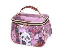 New Retro Vintage Vanity Bag, Makeup Bag Large Capacity Makeup Organizer for Women, Waterproof Transparent Toiletry Bag, Portable Skincare Storage Case, Ladies Travle Storage Case (E)