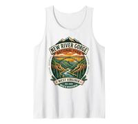 New River Gorge National Park West Virginia Bridge Arte Retro Camiseta sin Mangas