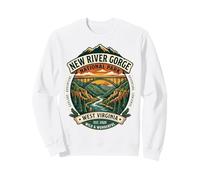 New River Gorge National Park West Virginia Bridge Arte Retro Sudadera