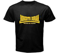New Roberto Duran Manos De Piedra Boxing Legend Men's Black T-Shirt BlackL(Large)