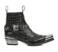 New Rock Boots 7950P-S1 Bota de Metal con Tachuelas de Calavera y Correa Gótica Negra al Tobillo10