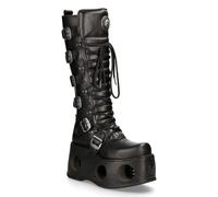 New Rock Botas M-272-S2 Unisex Rodilla Alta Metálicas Plataforma Goth Neptuno