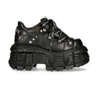 New Rock Botas M-TANK120N Unisex Negro 100% Cuero Gótico Plataforma Punk Metal