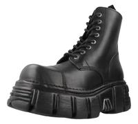 New Rock Botas Piel Militar Mujer Negro Original Plataforma M.NEWMILI083-S39 (Numeric_37)