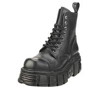 New Rock Botas Piel Militar Mujer Negro Original Plataforma M.NEWMILI083-S39 (Numeric_39)