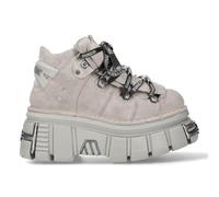 New Rock Botín Plataforma M.106-CEV166 para Hombre y Mujer Color Beige Claro, Diseño Alternativo Industrial, Cordones EVANGELION, Suela Voluminosa TALLA 43