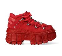 New Rock M-106WALL-C13 - Botines góticos de cuero rojo metálico, Red, 44 EU