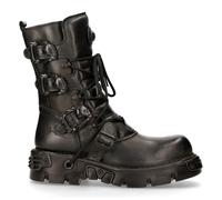 New Rock M.391 S.18 Negro Metalizado Reactor Punk Gótico Motero Unisex Botas