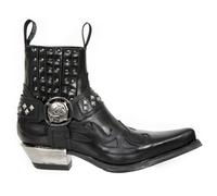 New Rock M.7950-S9 Botines Negros Occidental Gótico Tira Calavera Tachas Metal