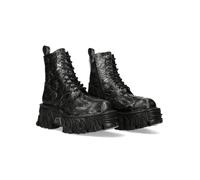 New Rock M.MILI134-C45 Botas punk rock unisex de cuero genuino estilo gótico urbano (NEGRO, EU, Sistema tallas calzado EU, Adulto, Números, mediano, 42)