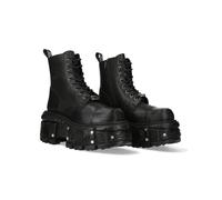 NEW ROCK Bota Piel Unisex Estilo Militar con Plataforma TANK Tornillos Adorno Cu