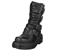 New Rock Metallic Negro Cuero Botas M.391-S18