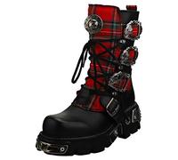 New Rock Metallic Rojo Cuero Botas M.391T-S1