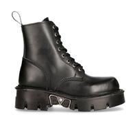 New Rock Mili-084N-S3 Negro Gótico Botas Militar Unisex 8 Agujero Motero Zapatos