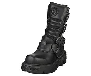 New Rock Shoes - All Black Boots with Reactor Soles UK 5 / Black