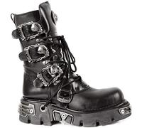 New Rock Shoes - Classic Reactor Boots with Skull Buckles UK 8.5