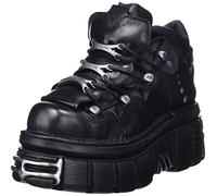 New Rock Zapatos 106 Botines Mujer Negro con Plataforma y adornos Metallic Urban Black Shoes M.106-S112 (numeric_38)