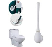 New Silicone Water Drop Toilet Brush and Holder Set, Automatic Opening and Closing, Creative Wall-Mounted Deep-Cleaning Silicone Toilet Bowl Brush for Bathroom, 2021 Hot (White)