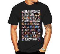 New Summer Style Camiseta Eurovisión Winners 1956- Mens T Shirts, Negro , 3XL