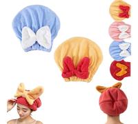 New Super Absorbent Hair Towel Wrap for Wet Hair,Absorbent Hair Towel for Long Hair,Plopping Towel Curly Hair,Microfiber Towel for Hair Drying,Hair Wraps for Women Wet Hair,Quick,Soft (Blue+Yellow)