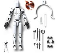 New T13 Action Figure, Figura de acción Titan 13, ensamblaje terminado 13 cm, Dummy 13 Figuras de acción para niños, coleccionistas, decoraciones de oficina (blanco negro)